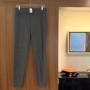 LOFT:  NWT Houndstooth Pull-on Leggings, Size M, Gray/Black